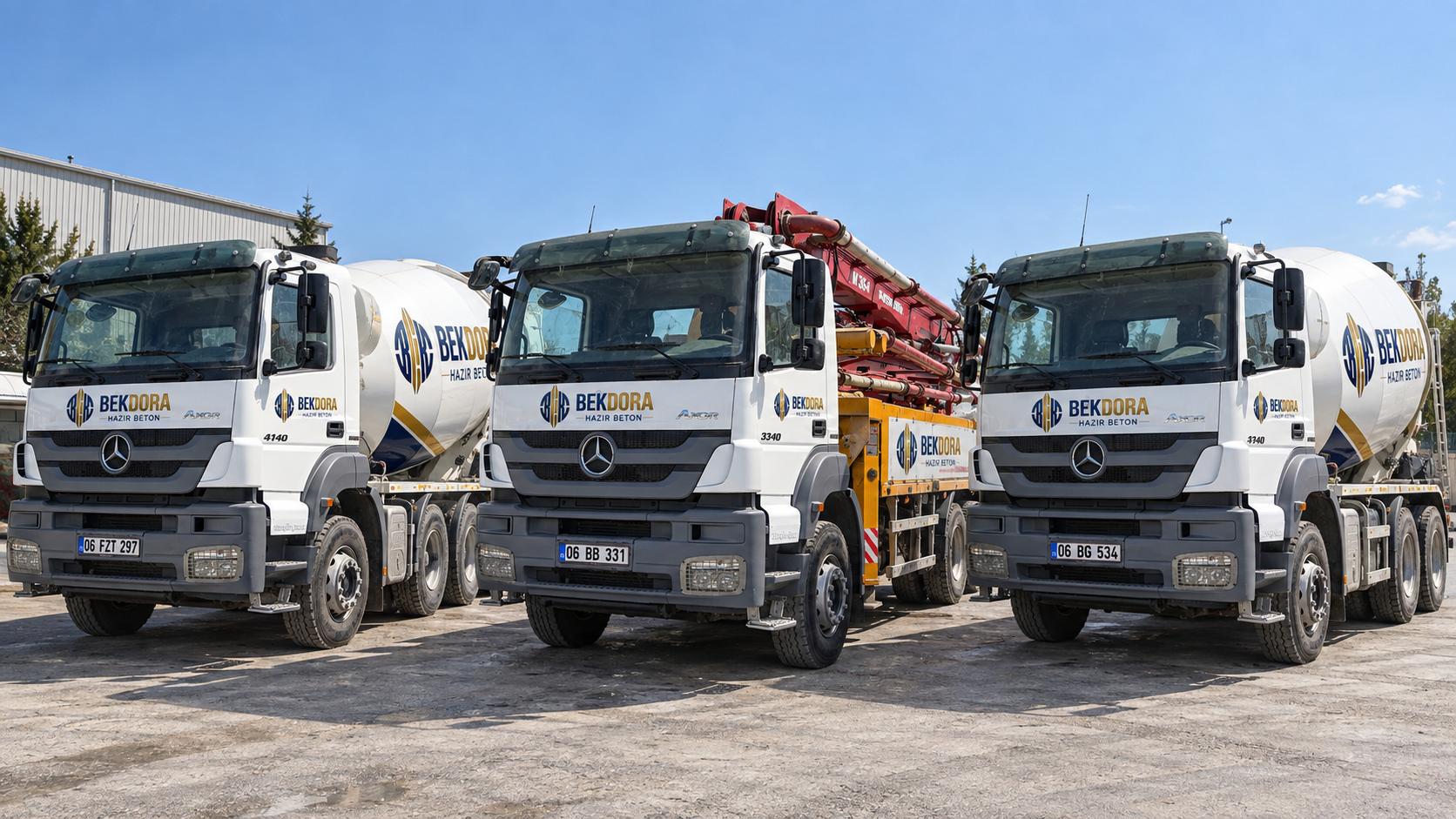 Hazır beton tedarik, sevkiyat ve pompalama araçları